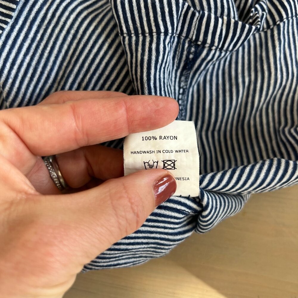 Faithfull The Brand - blue and White Striped Open Back Romper - Picture 9 of 9